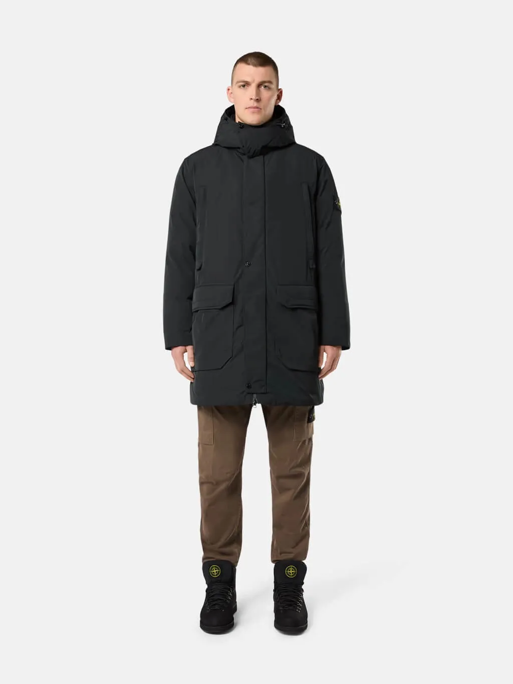 70726 Long Down Parka in Polyester Micro Twill