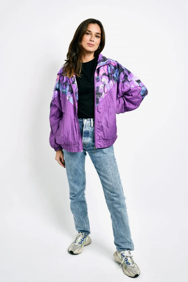 80s vintage purple windbreaker