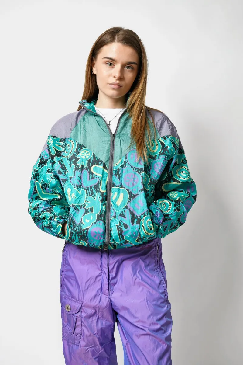 90s retro abstract windbreaker