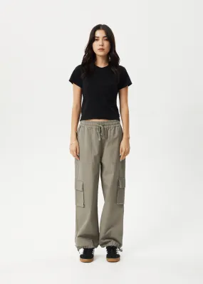 AFENDS Womens Tasman - Cargo Pants - Grey Olive