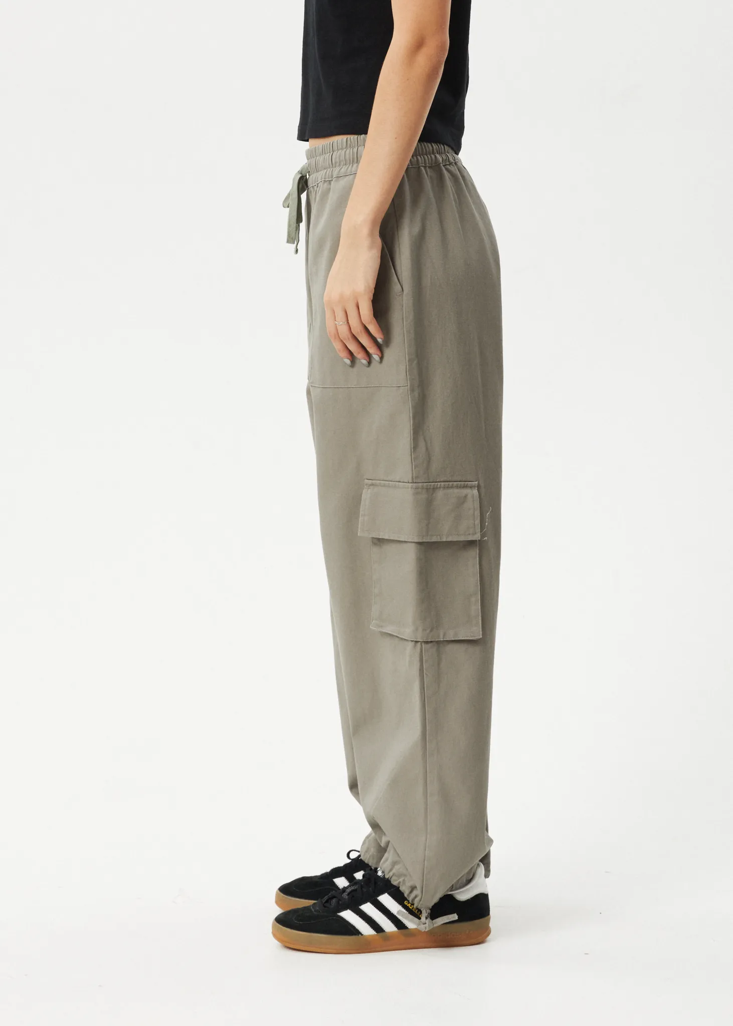 AFENDS Womens Tasman - Cargo Pants - Grey Olive