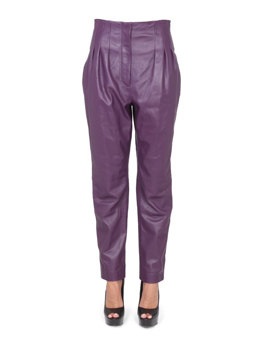 ALBERTA FERRETTI    CARROT FIT NAPPA LEATHER PANTS