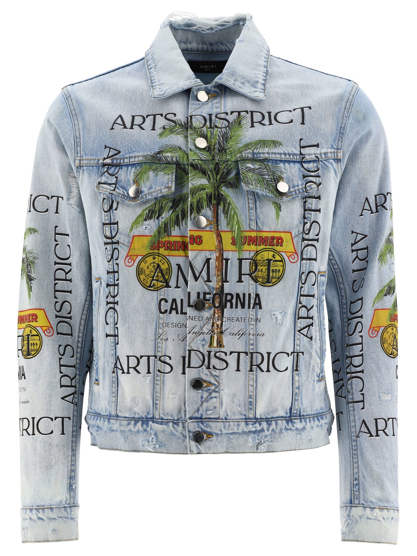 Amiri Logo Printed Denim Jacket