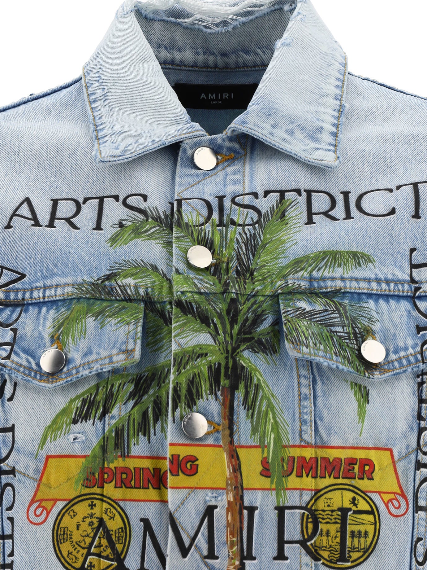 Amiri Logo Printed Denim Jacket