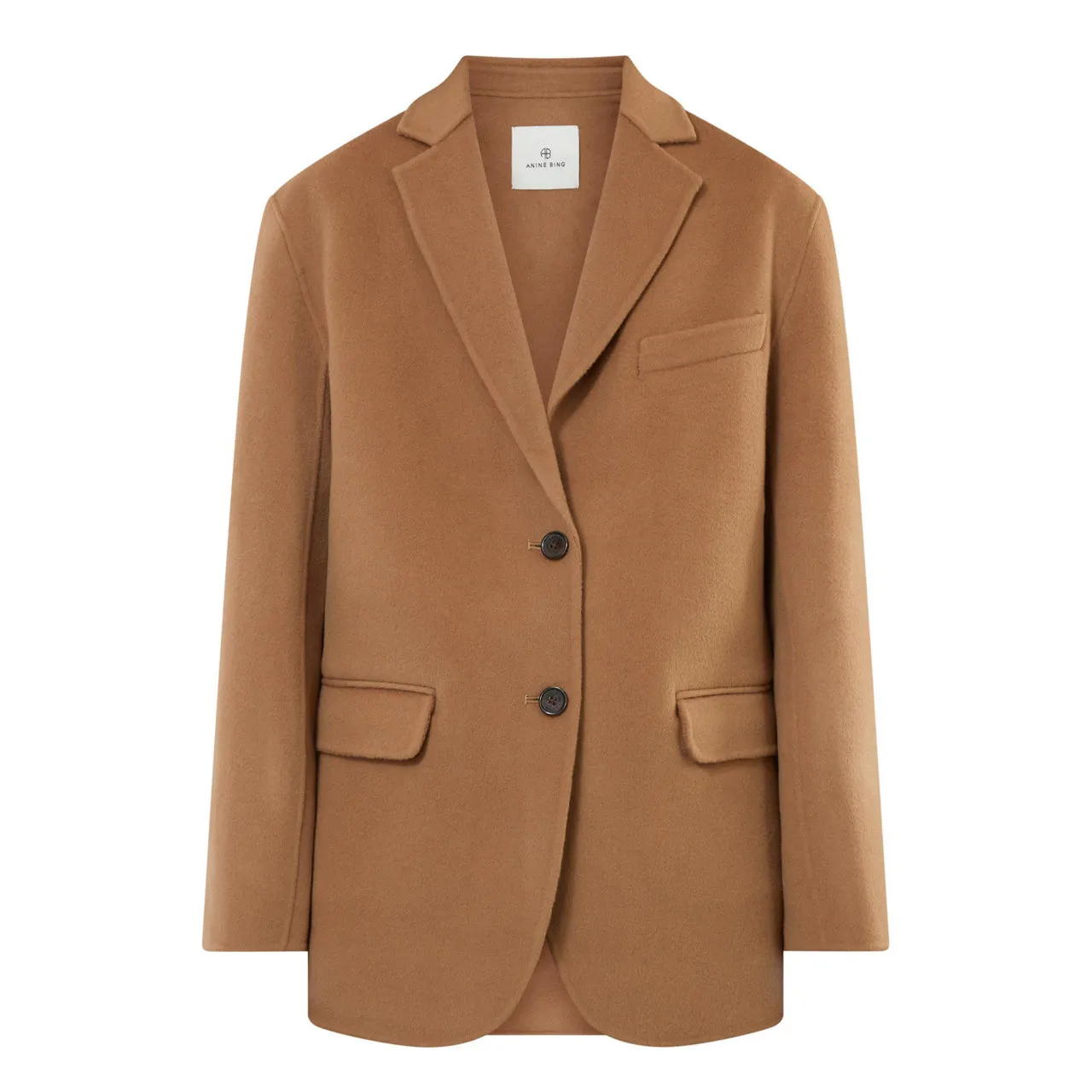 ANINE BING Quinn Single-Breasted Blazer - Camel