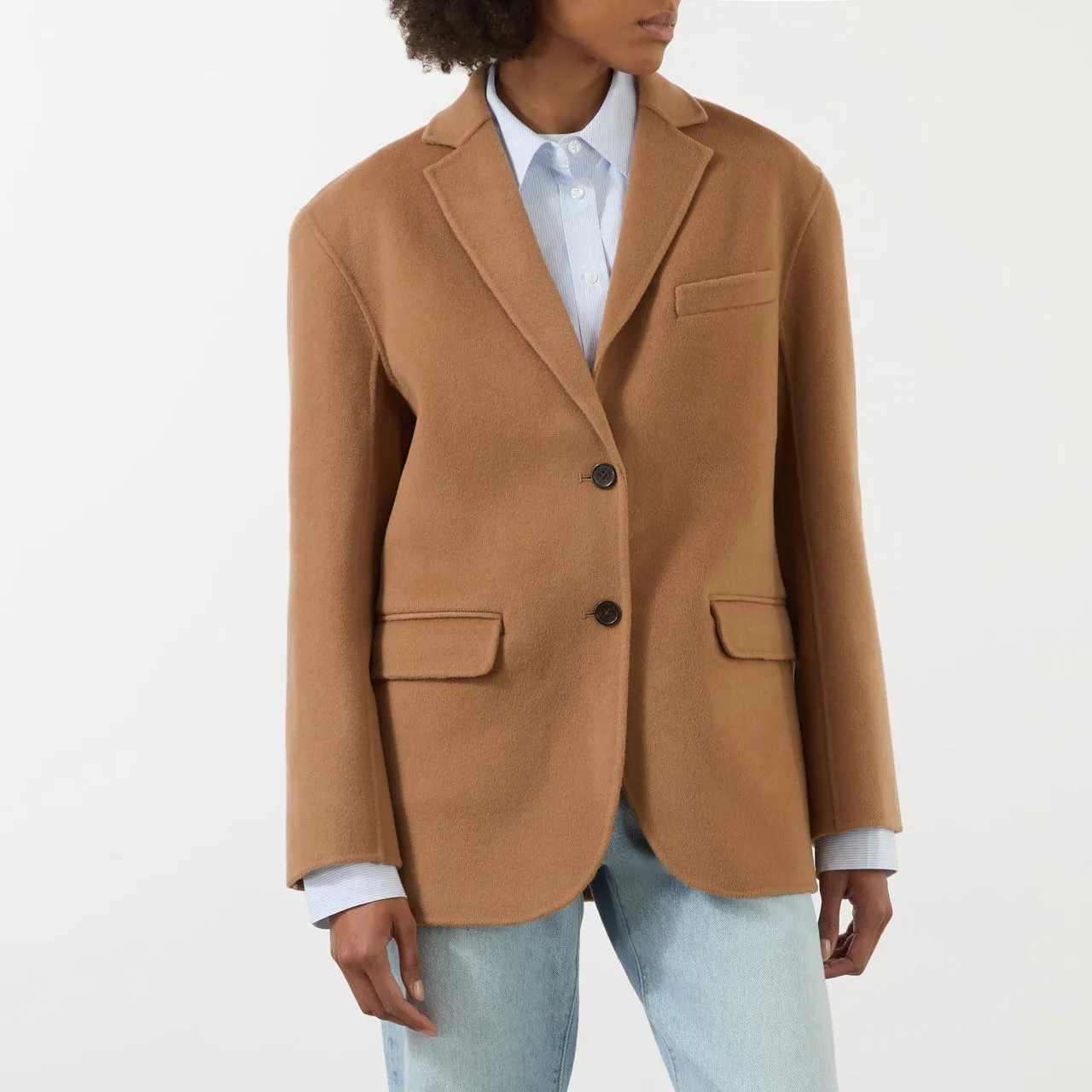 ANINE BING Quinn Single-Breasted Blazer - Camel