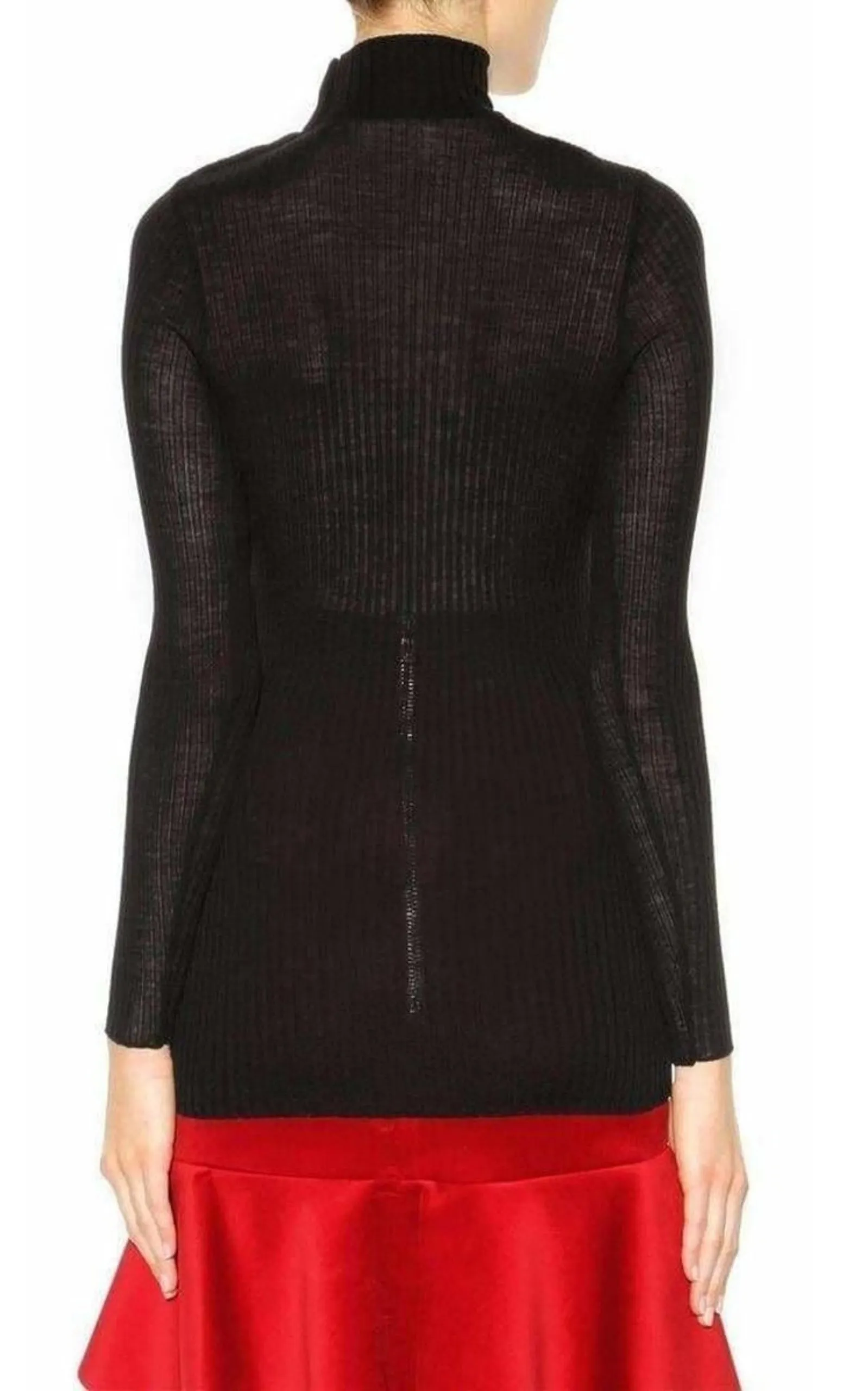 BALMAIN  |Black Embellished Wool Turtleneck Sweater