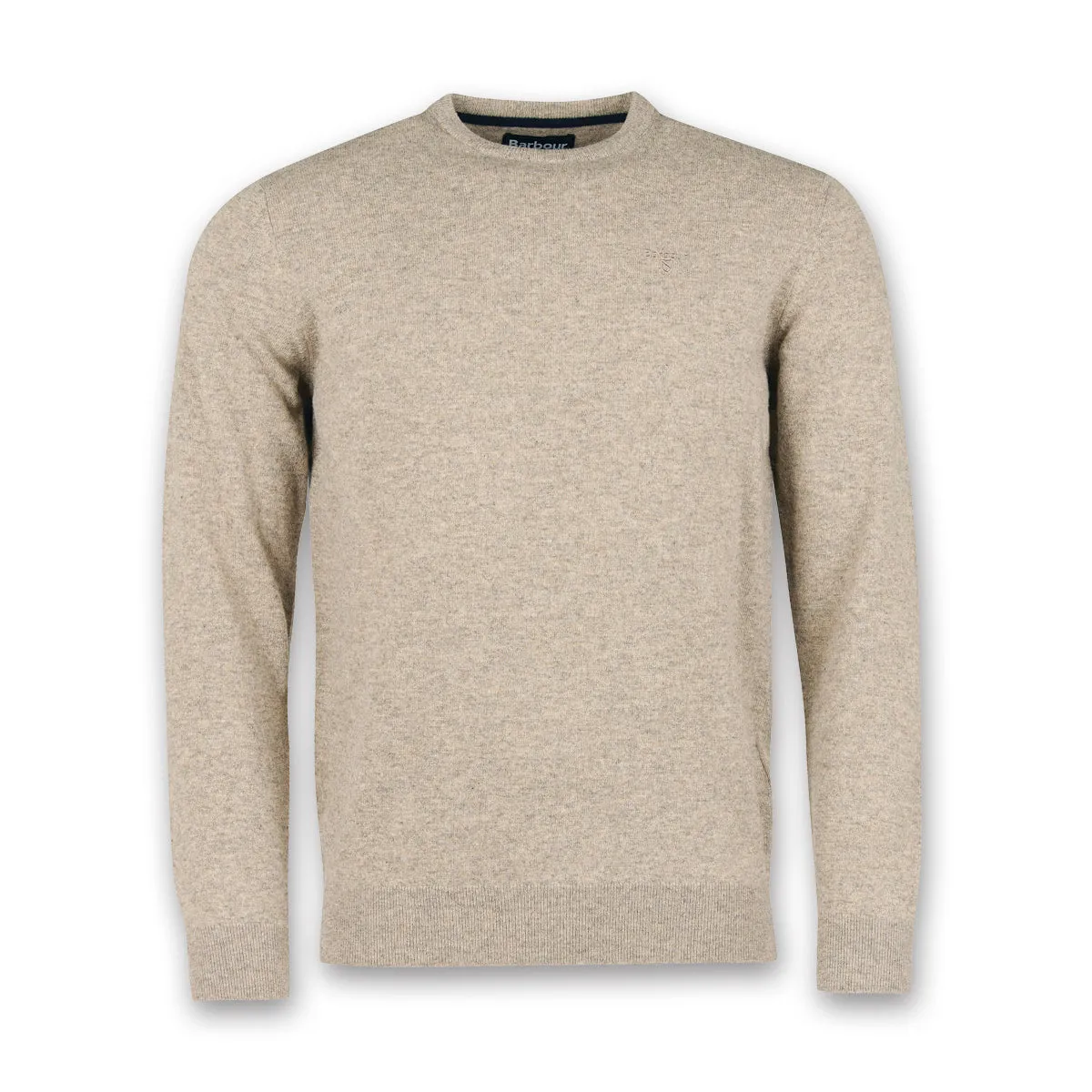 Barbour - Essential Lambswool Crew Neck Jumper in Fossil