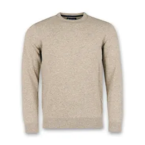 Barbour - Essential Lambswool Crew Neck Jumper in Fossil