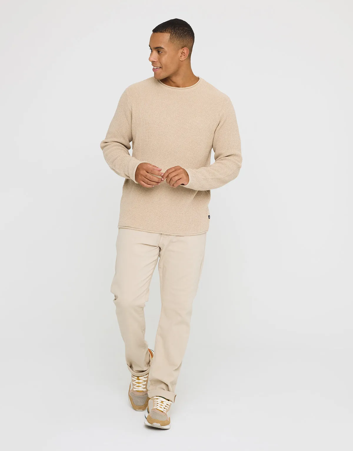 Beige Long Sleeve Sweater - Tissing