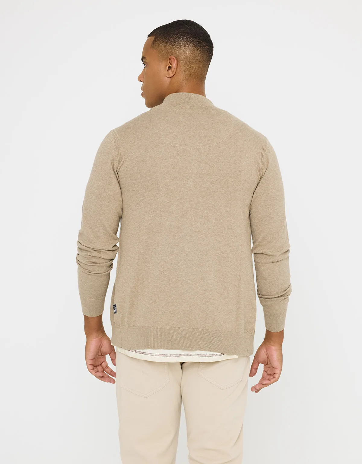 Beige Zip Sweater - Peaks