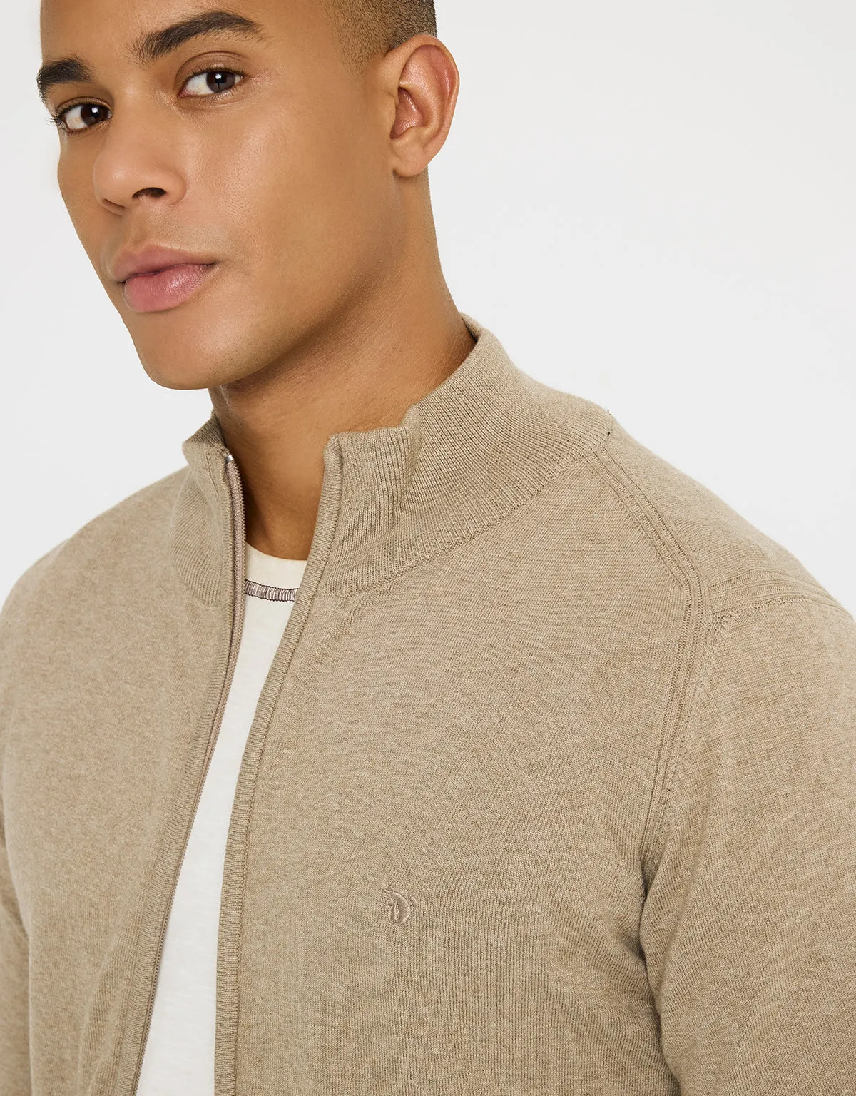 Beige Zip Sweater - Peaks