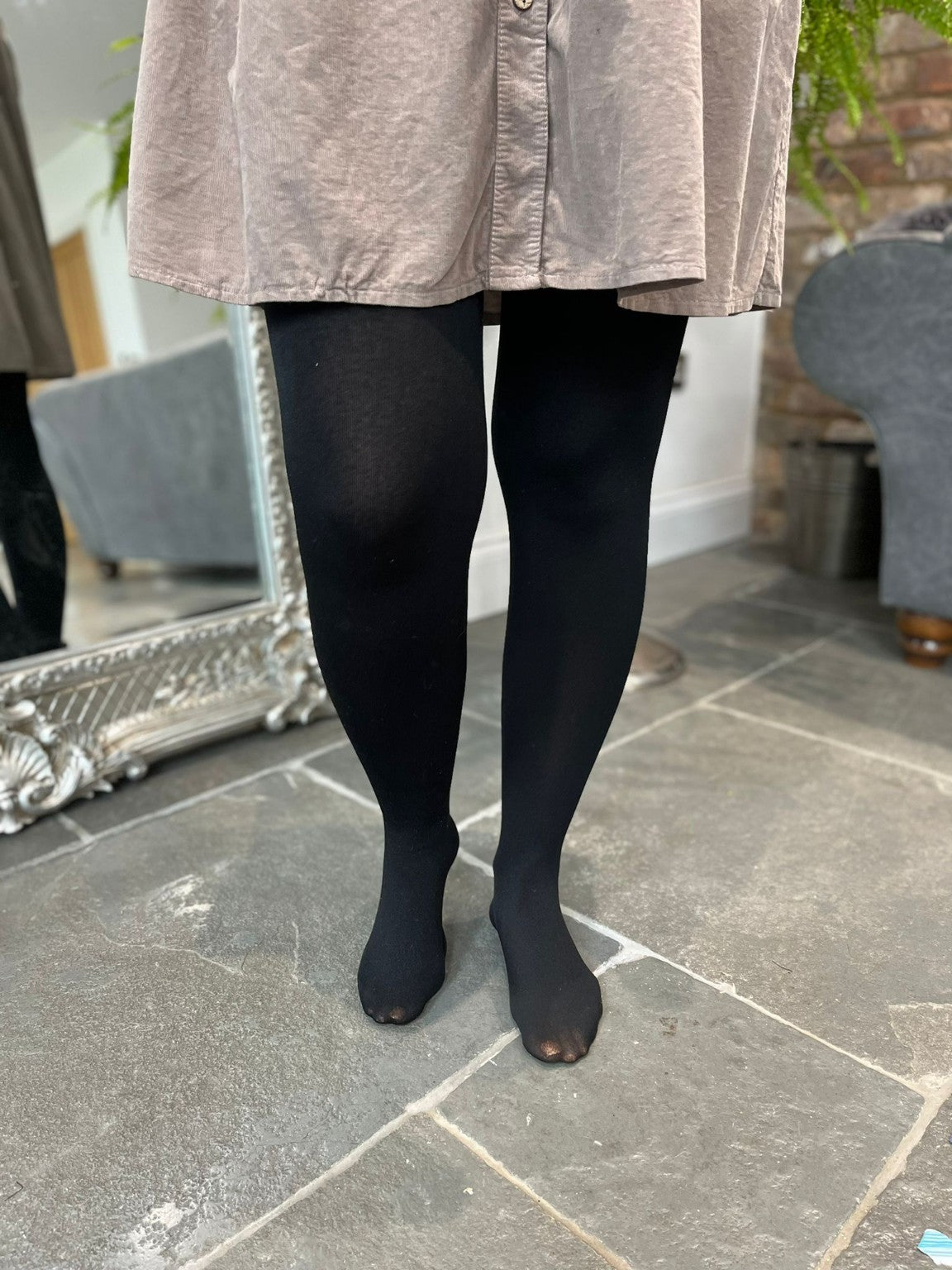 Black Fleece Lined Thermal Tights