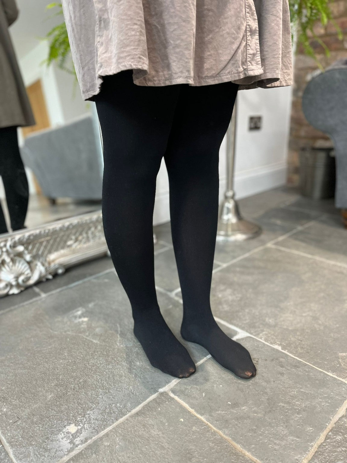 Black Fleece Lined Thermal Tights