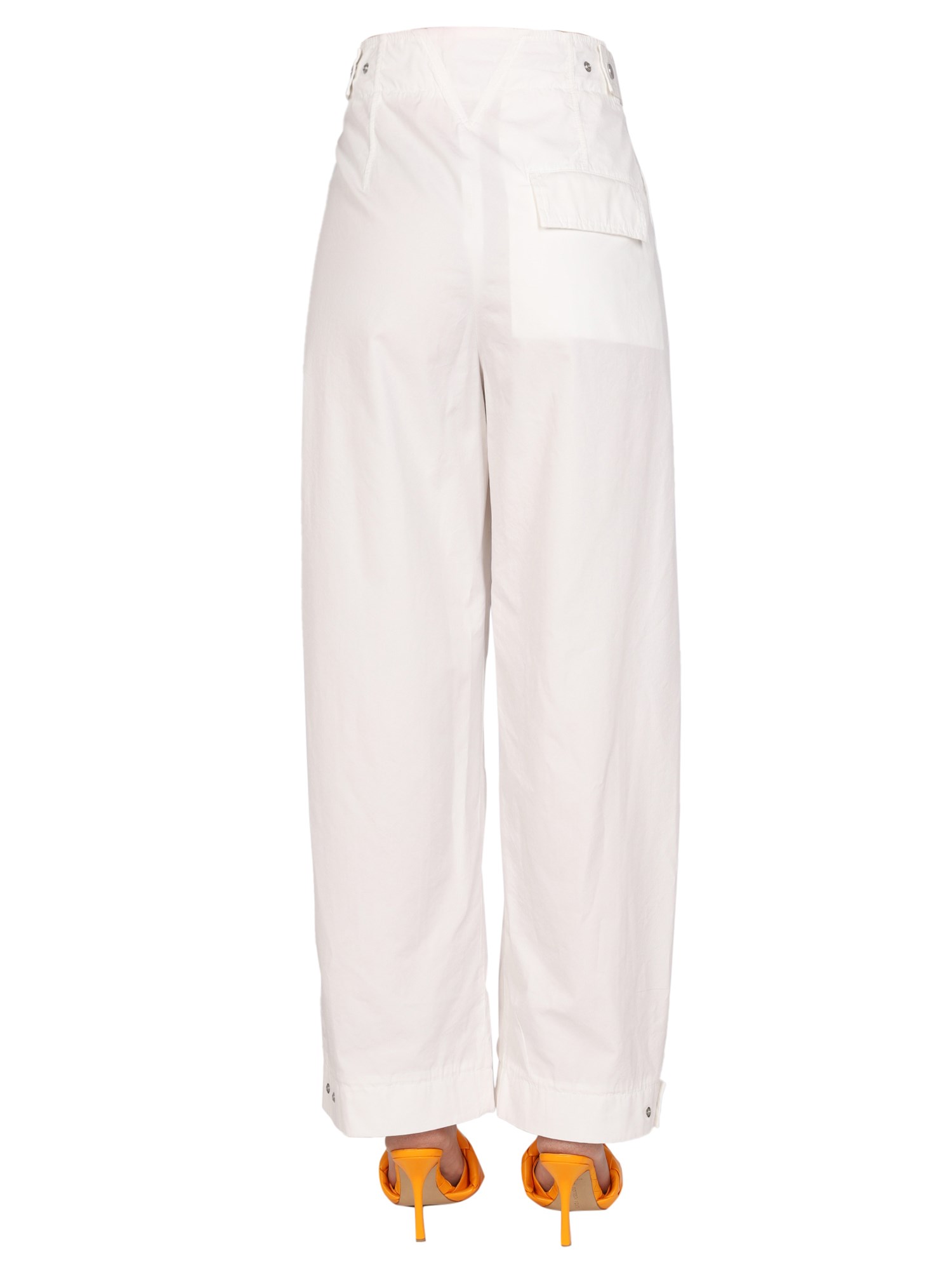 BOTTEGA VENETA    WIDE LEG COMPACT COTTON PANTS