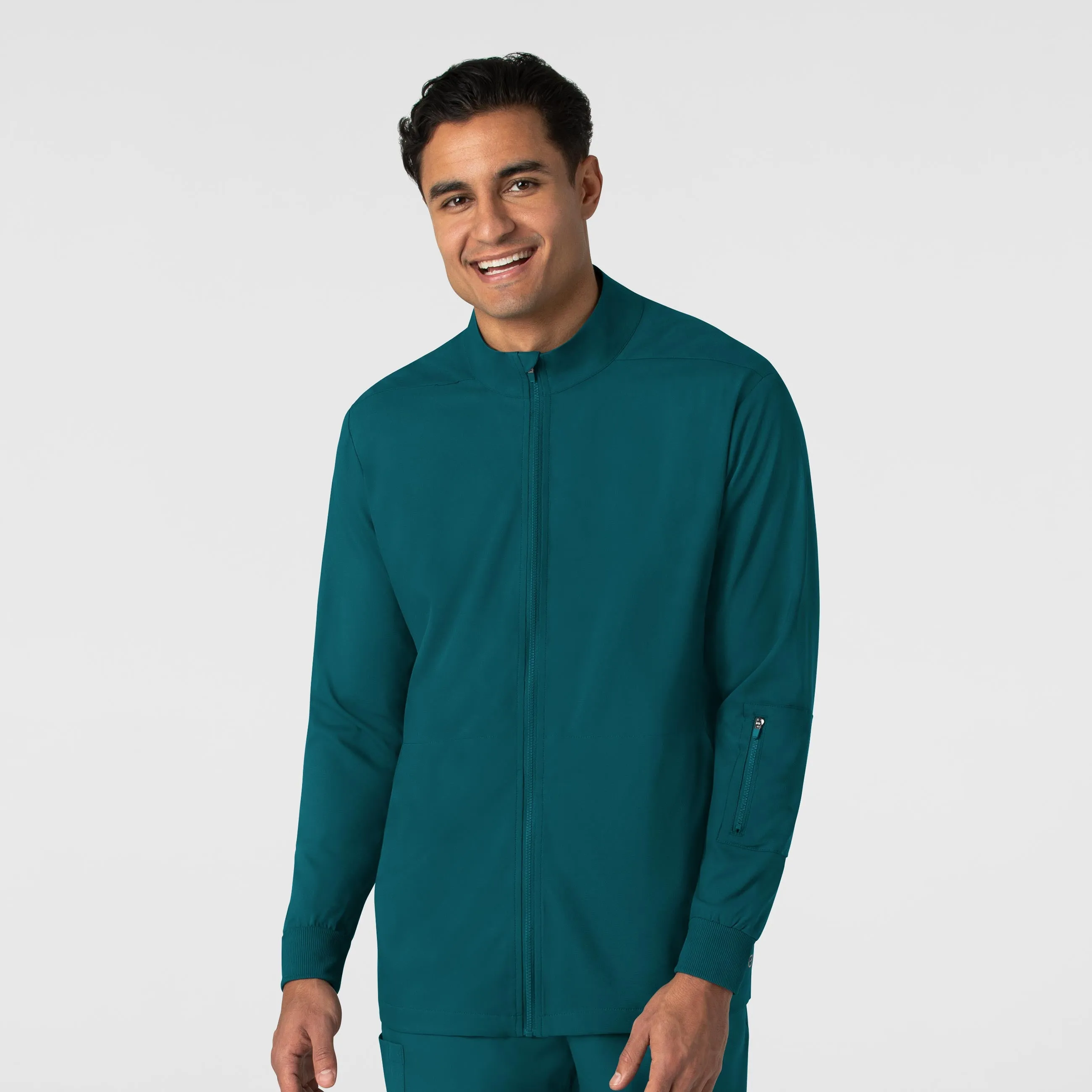 Boundless Men's Warm Up Scrub Jacket - Caribbean