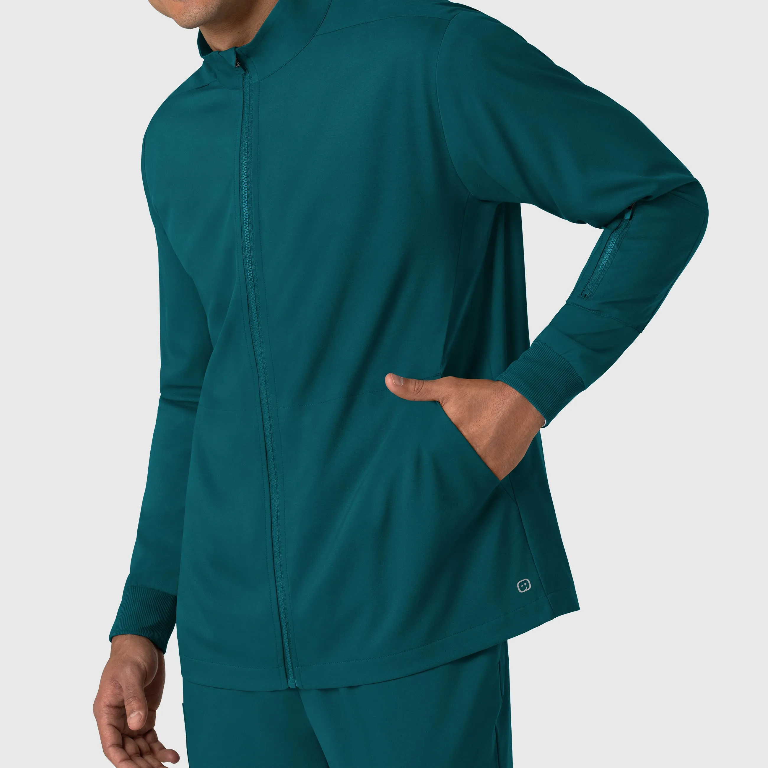 Boundless Men's Warm Up Scrub Jacket - Caribbean