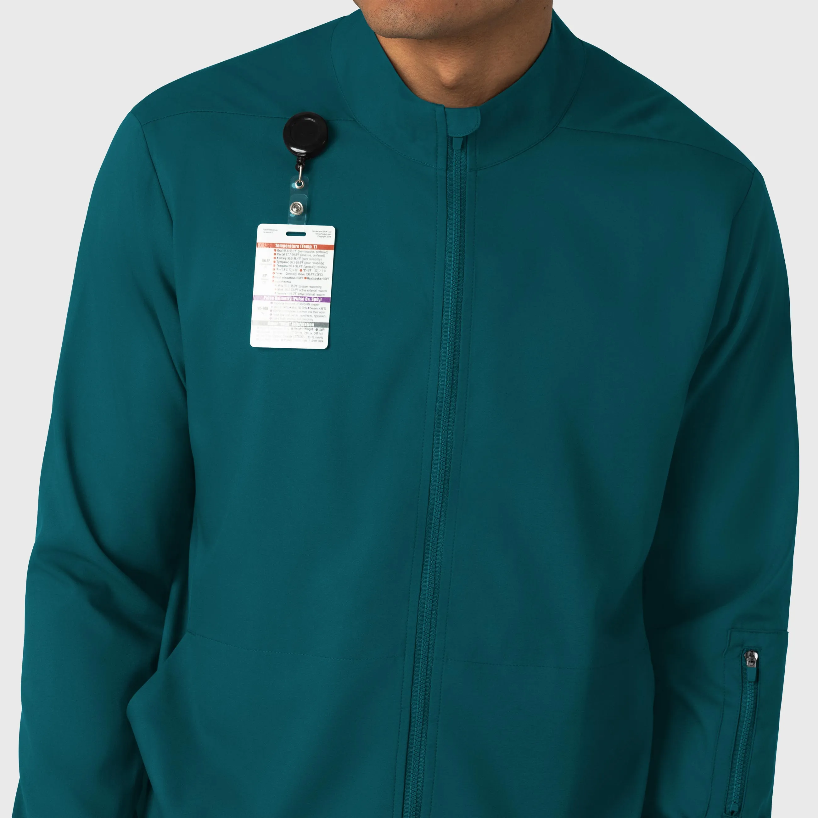 Boundless Men's Warm Up Scrub Jacket - Caribbean