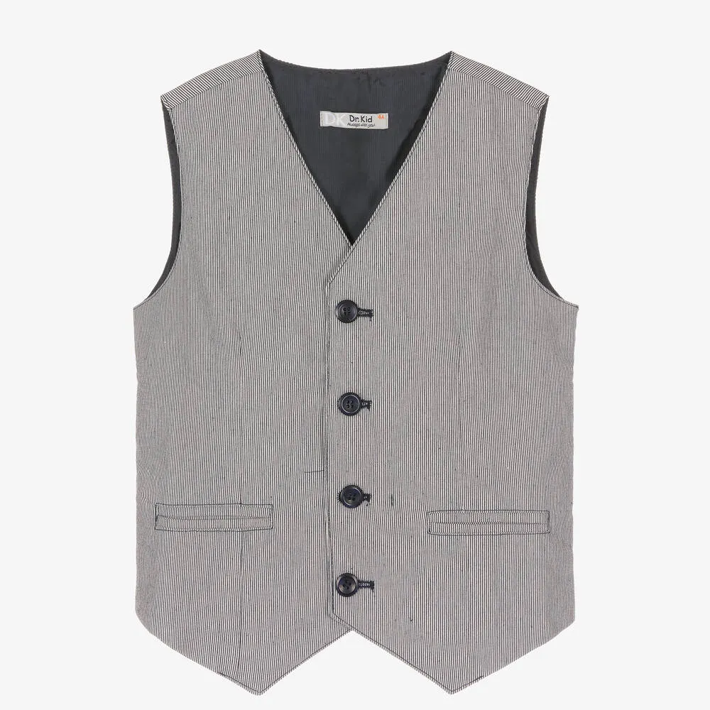 Boys Blue Pinstripe Waistcoat