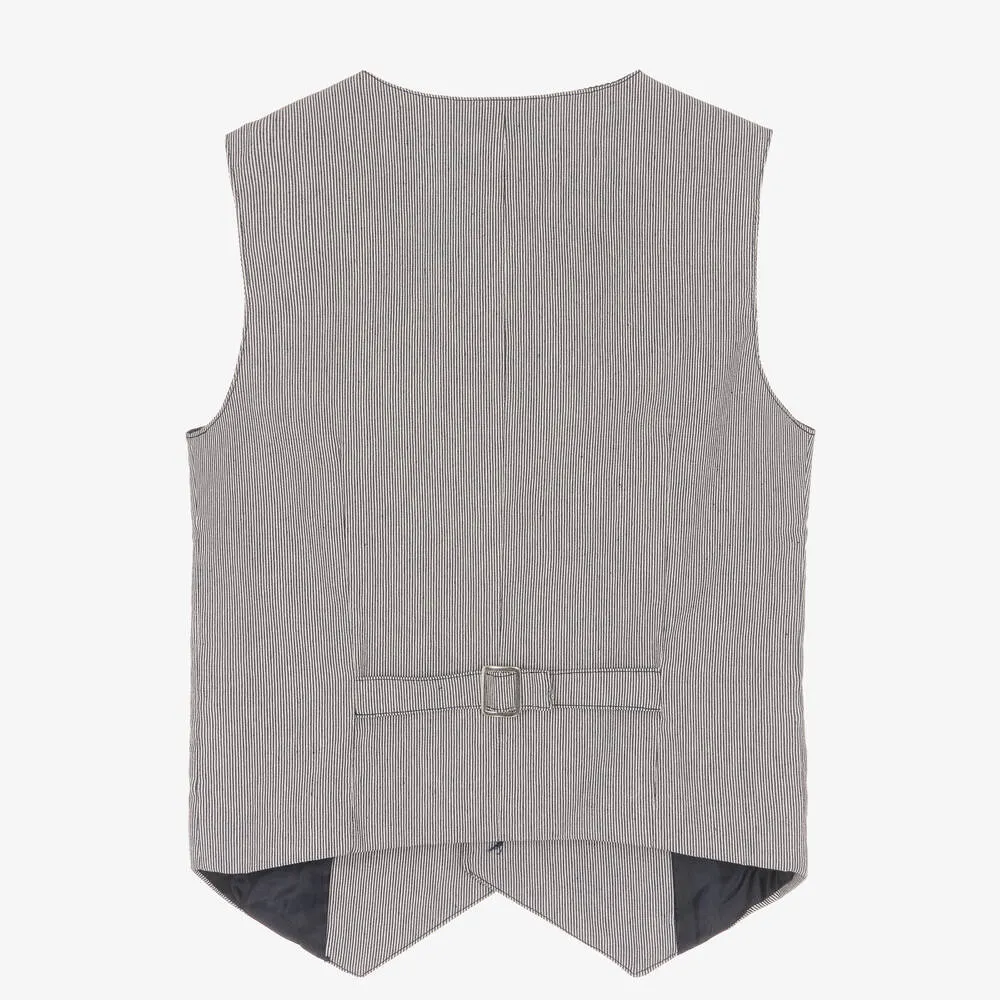 Boys Blue Pinstripe Waistcoat