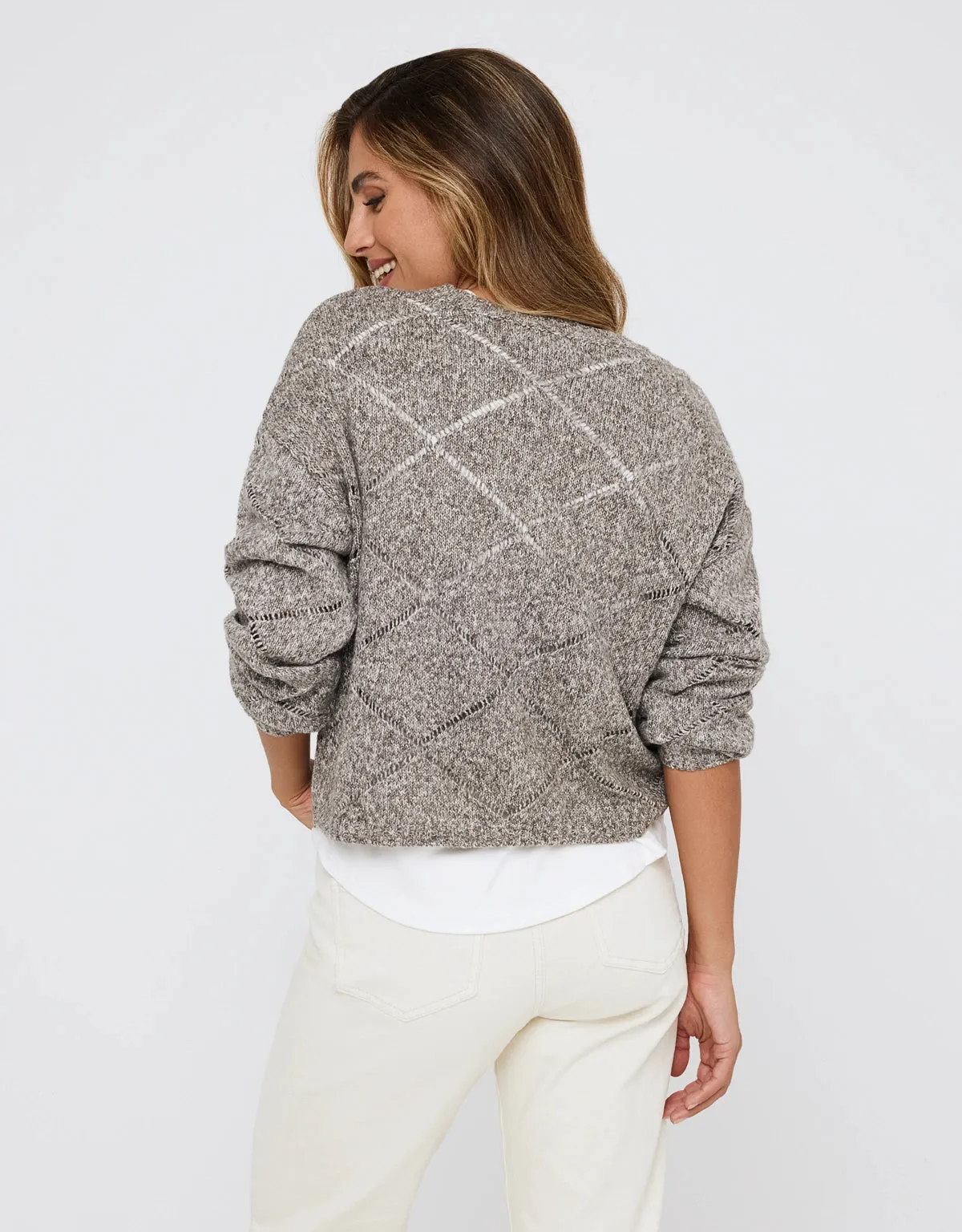 Brown Rhombus Sweater - Cafell