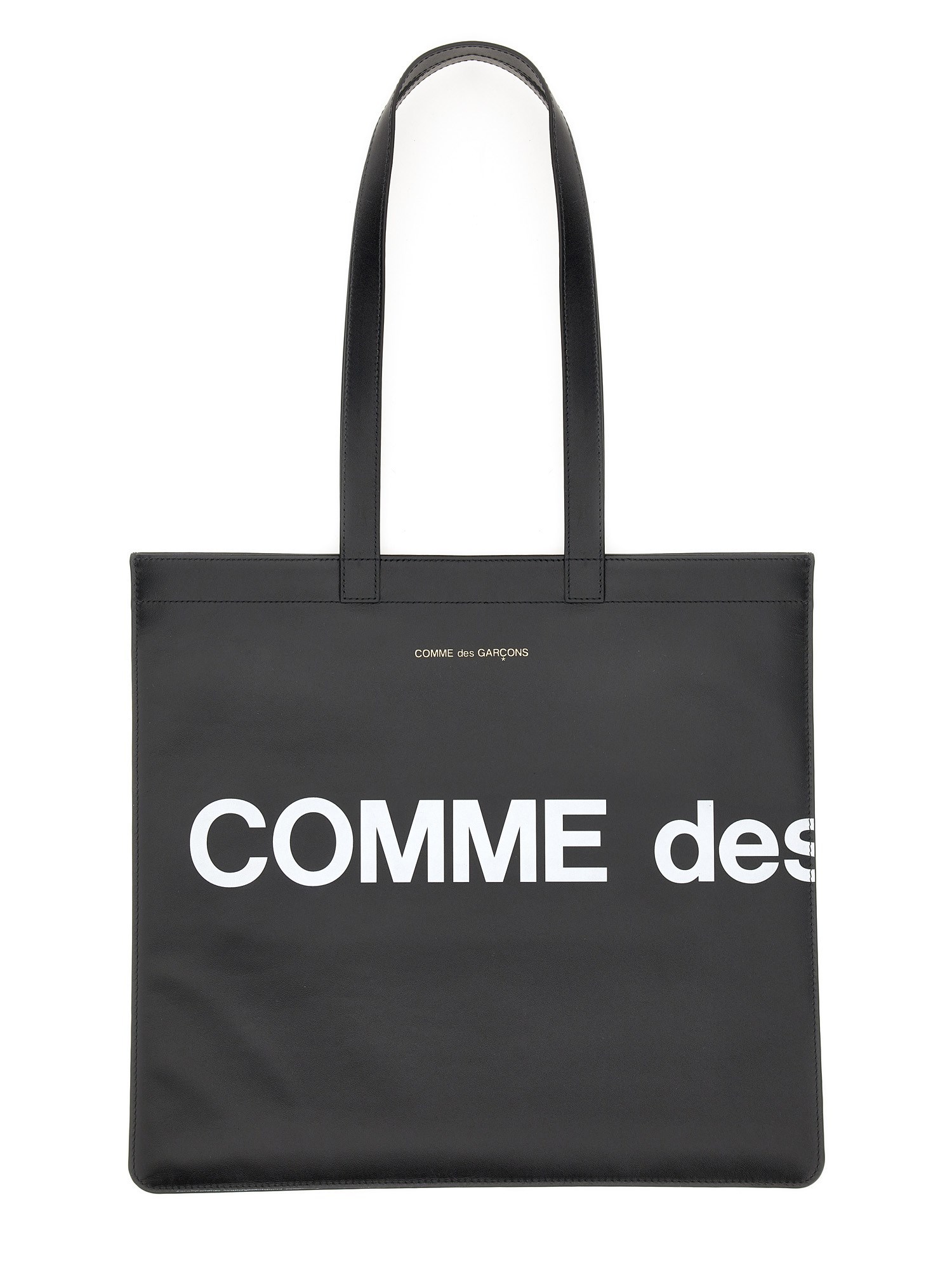 COMME DES GARCONS WALLET    HUGE LOGO LEATHER TOTE BAG