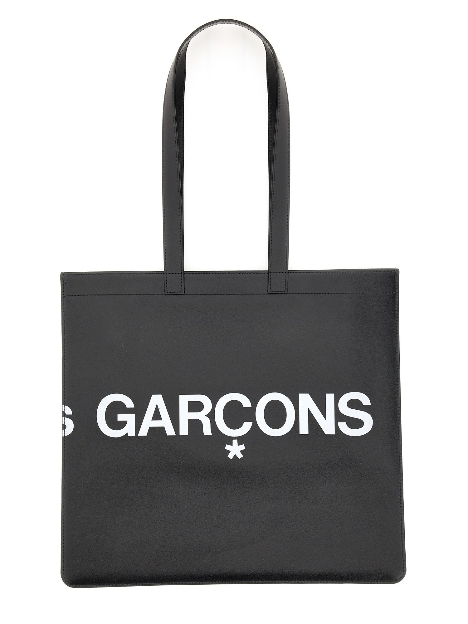 COMME DES GARCONS WALLET    HUGE LOGO LEATHER TOTE BAG