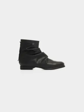 Cropped Crease Boots, Black