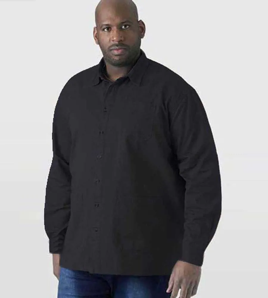 D555 Big Mens Black Heavy Twill Overshirt (RAMSEY BLACK)