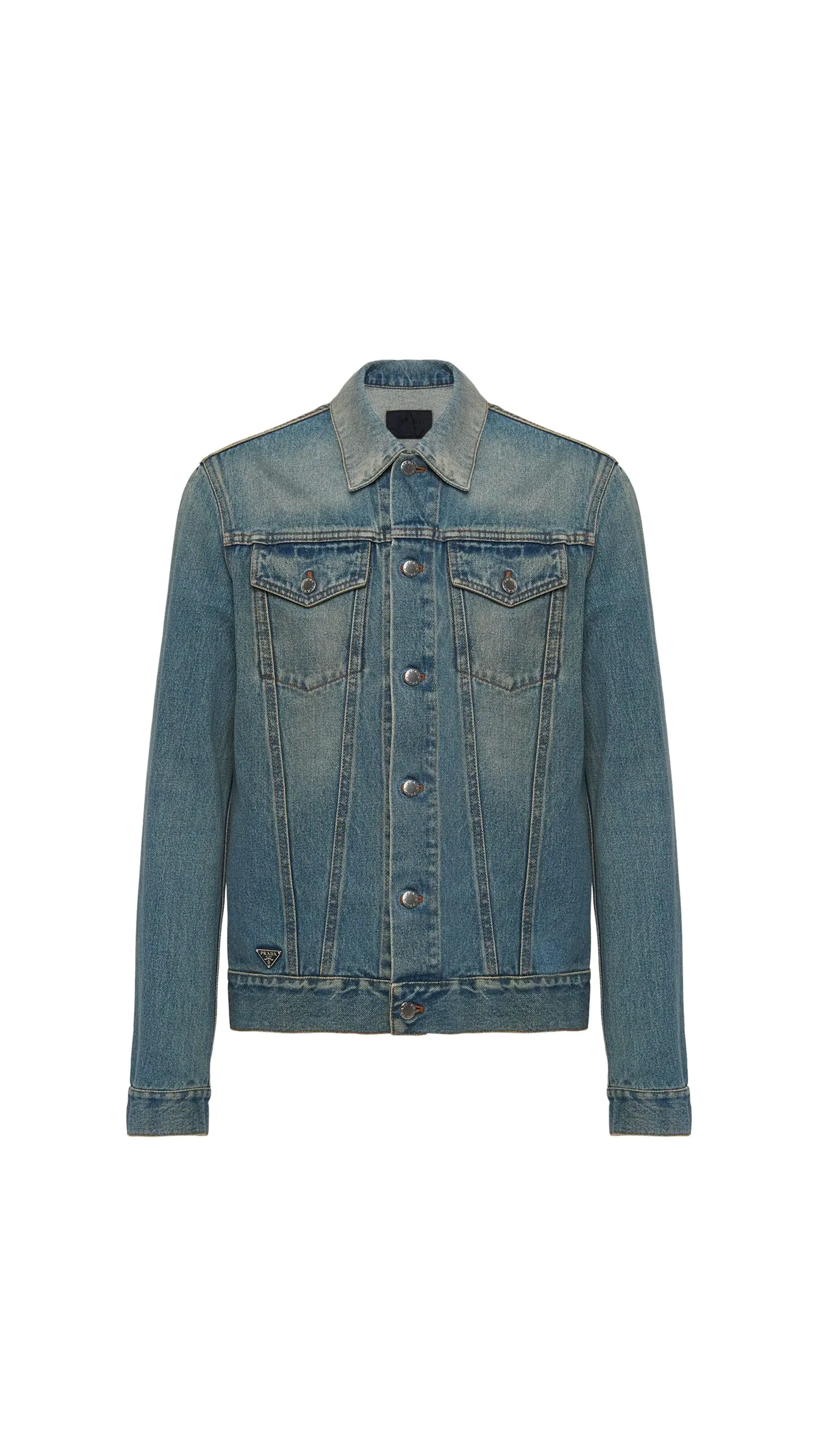 Denim Blouson Jacket - Light Blue