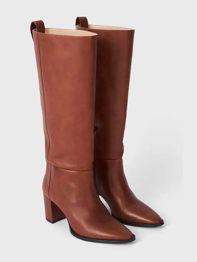 DOLORES LEATHER BOOTS HAZELNUT