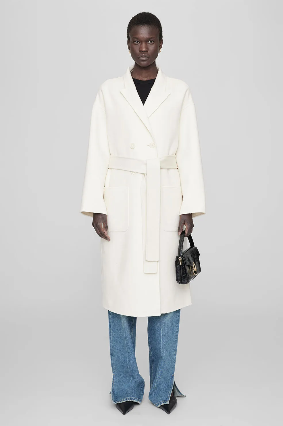 Dylan Coat - Ivory Cashmere Blend