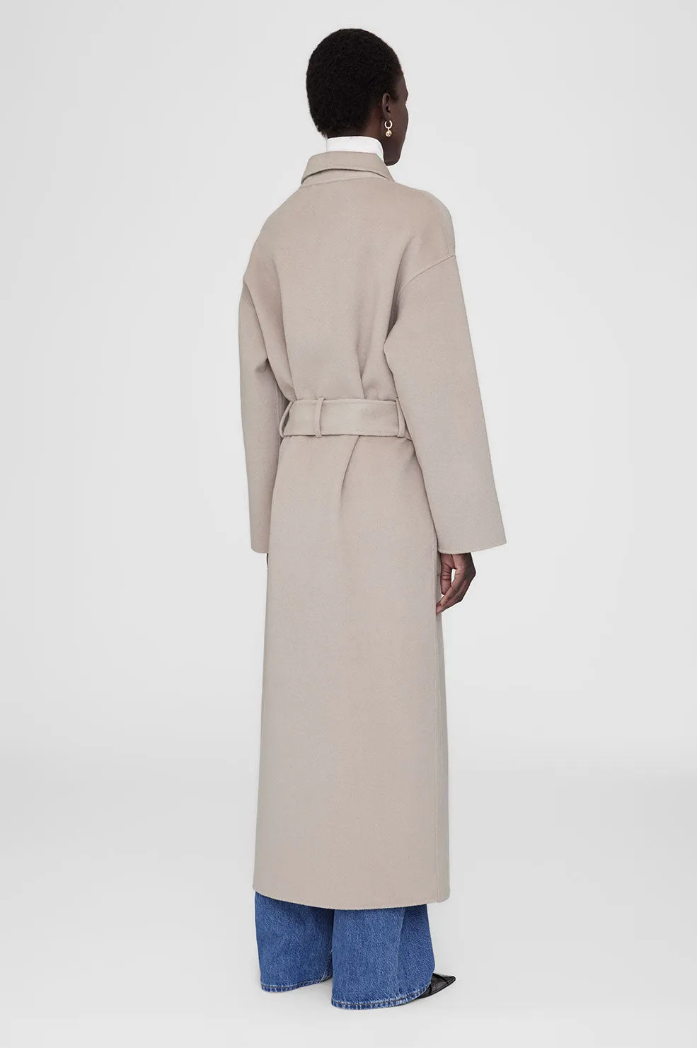 Dylan Maxi Coat - Taupe Cashmere Blend