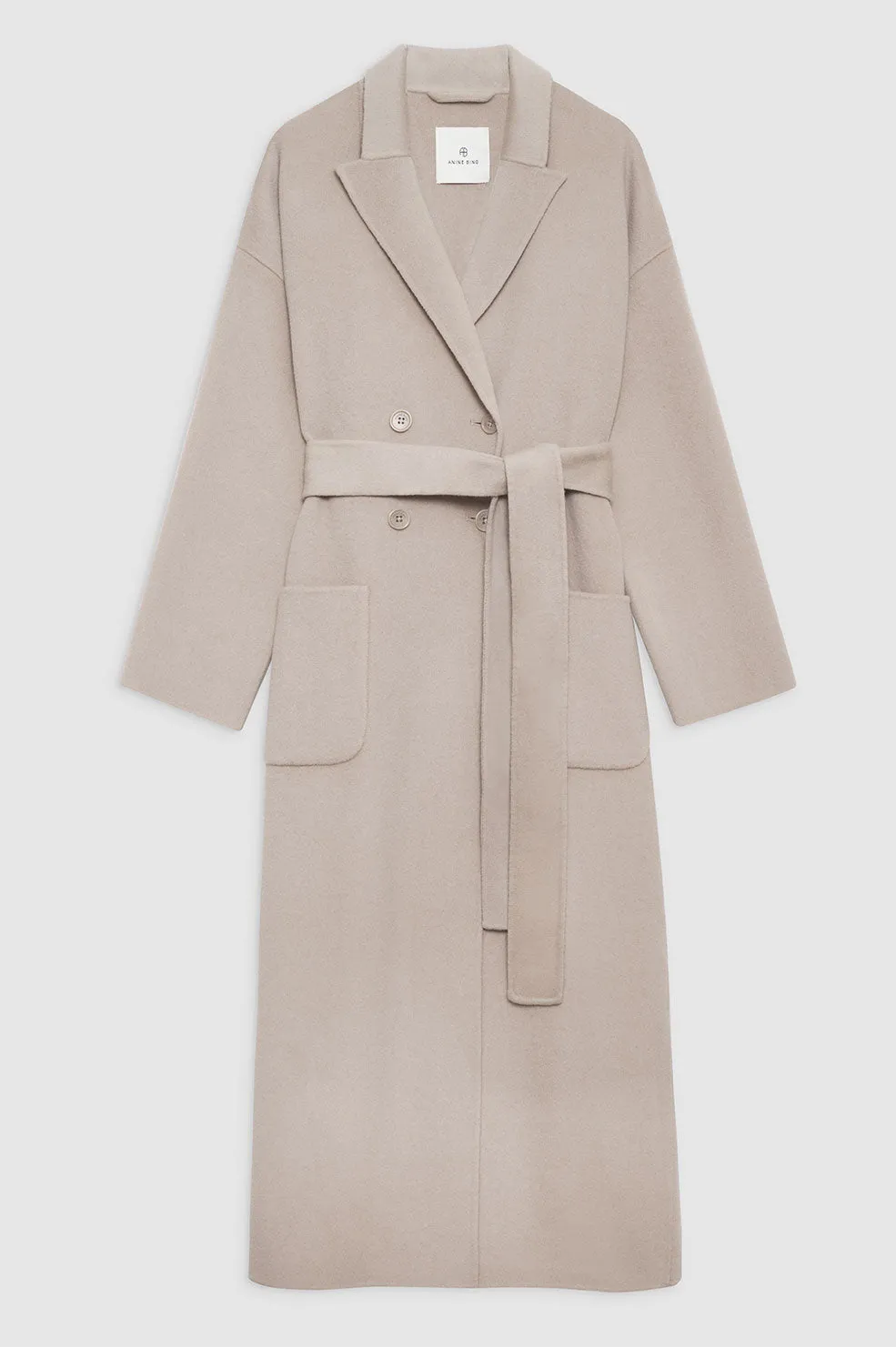 Dylan Maxi Coat - Taupe Cashmere Blend