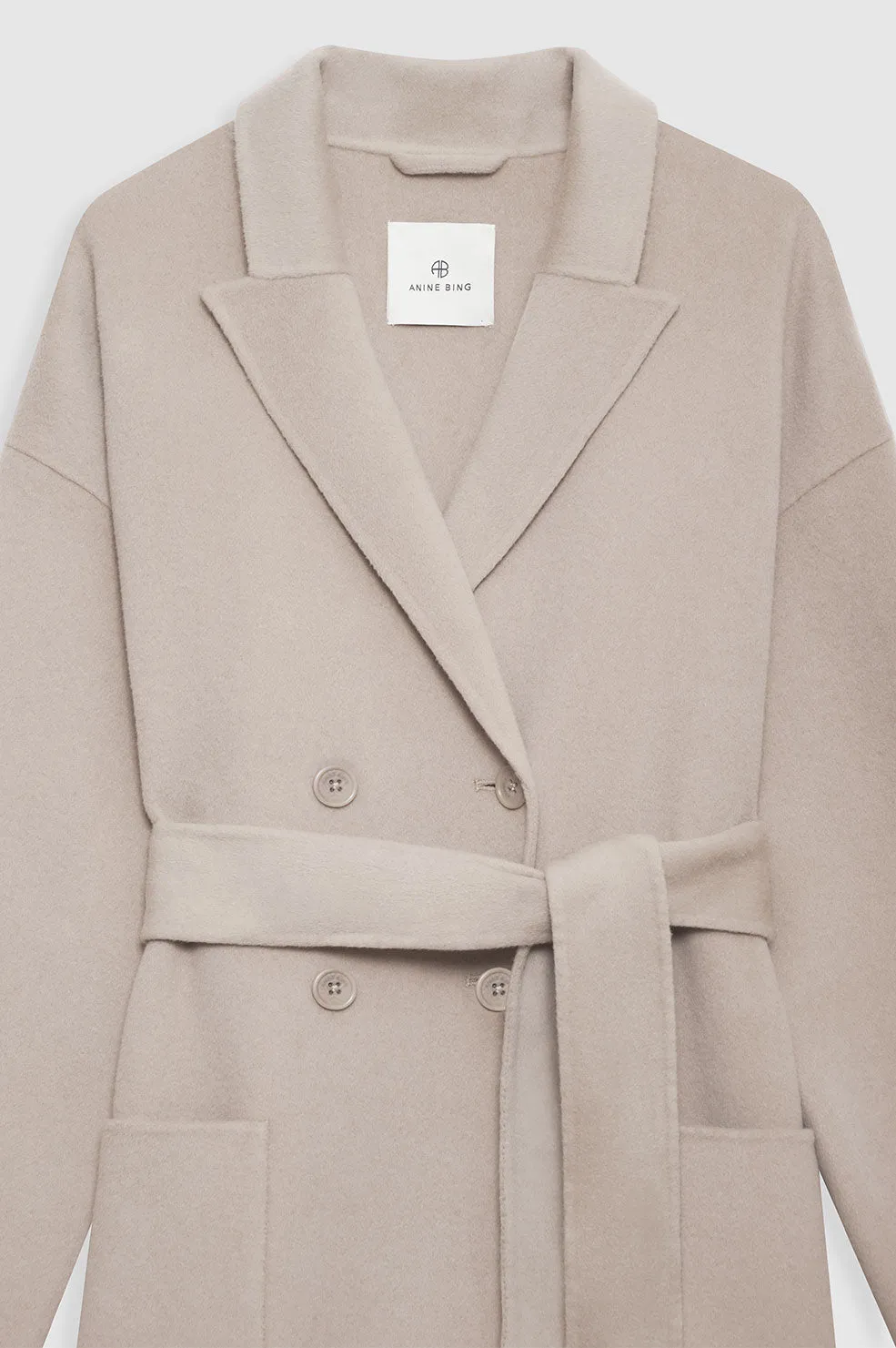 Dylan Maxi Coat - Taupe Cashmere Blend