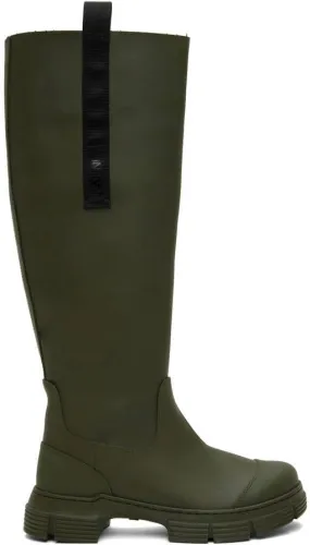 GANNI Khaki Country Boots