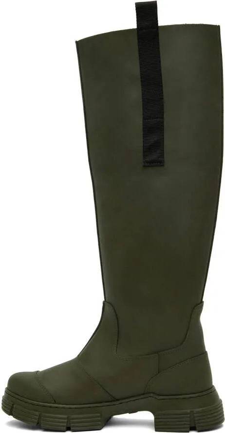 GANNI Khaki Country Boots