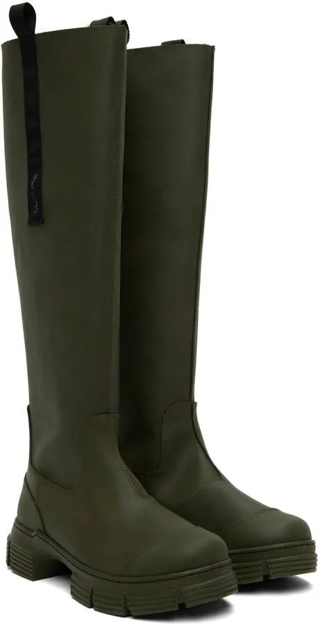 GANNI Khaki Country Boots