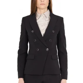 GIACCA BLAZER DOPPIOPETTO IN TESSUTO TECNICO, NERO