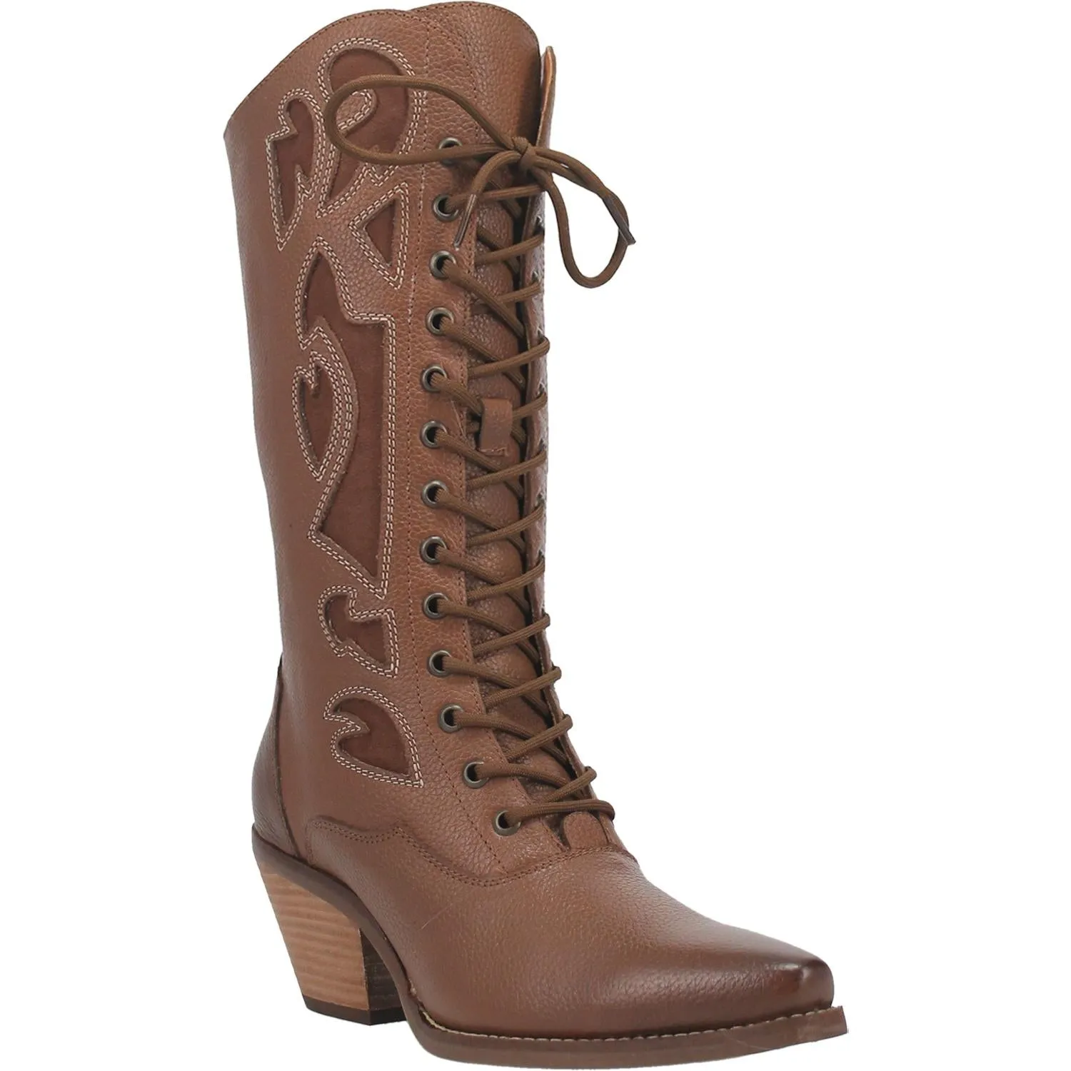 Gibson Girl Tan Leather Edwardian Style Lace Up Leather Boots (DS)