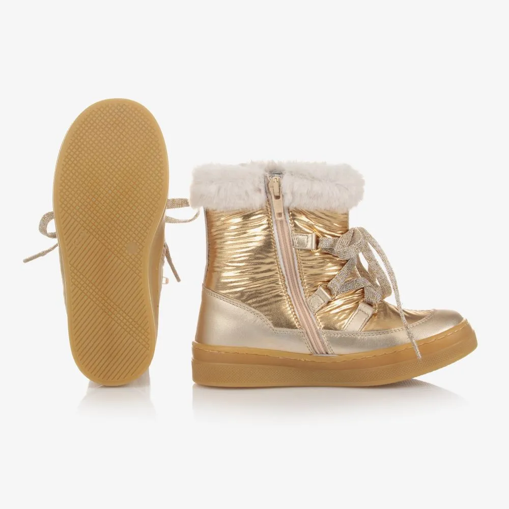 Girls Gold Boots