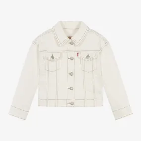 Girls Ivory Denim Jacket