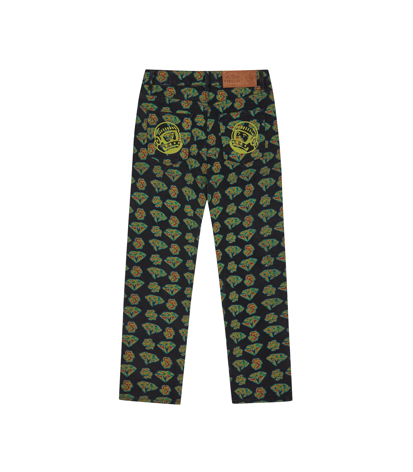 HEAT MAP DIAMONDS & DOLLARS DENIM PANTS - BLACK