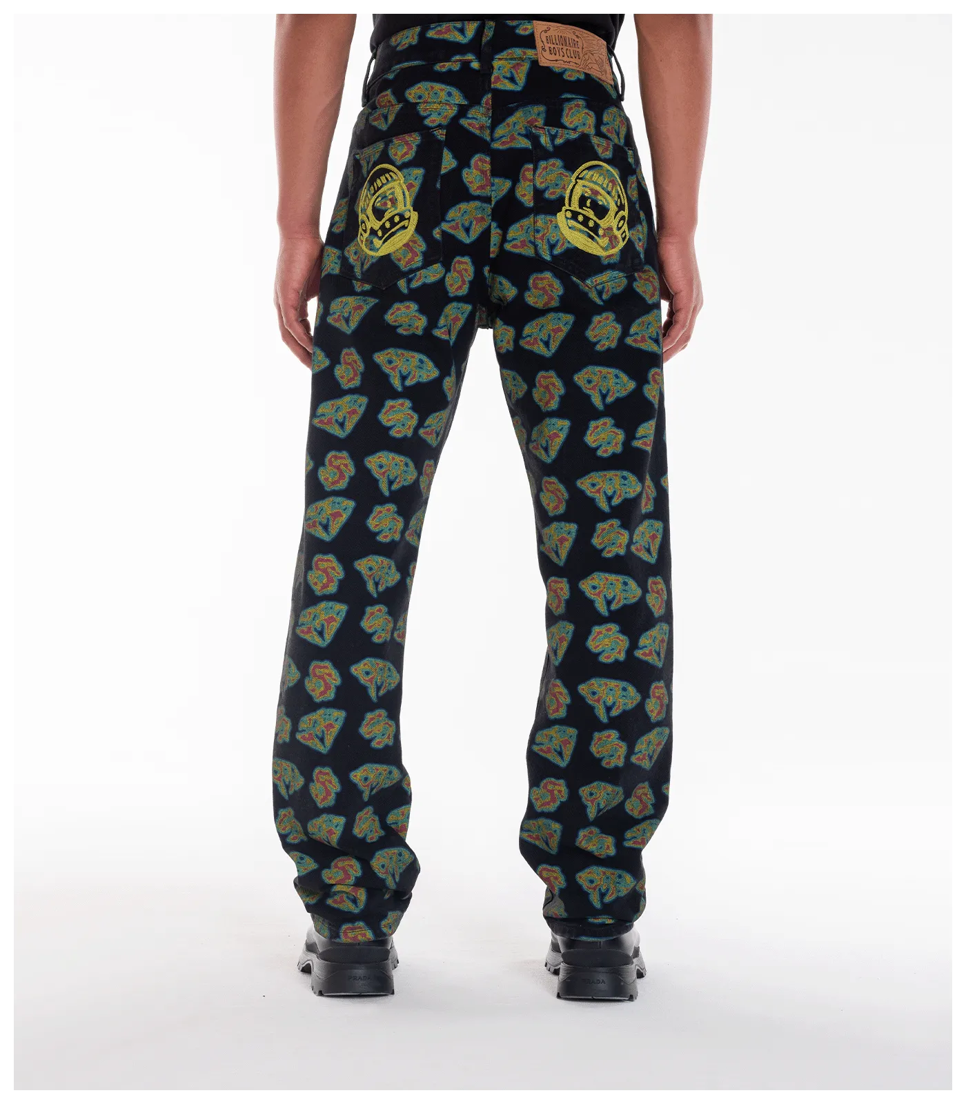 HEAT MAP DIAMONDS & DOLLARS DENIM PANTS - BLACK