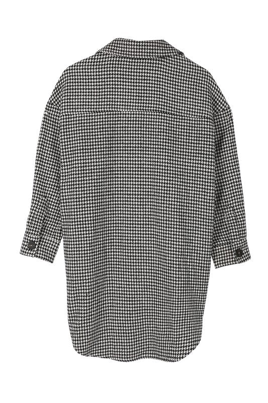 Houndstooth Long Shacket