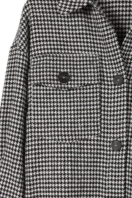 Houndstooth Long Shacket