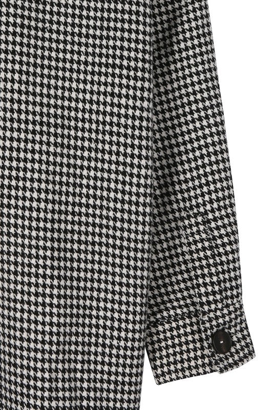 Houndstooth Long Shacket