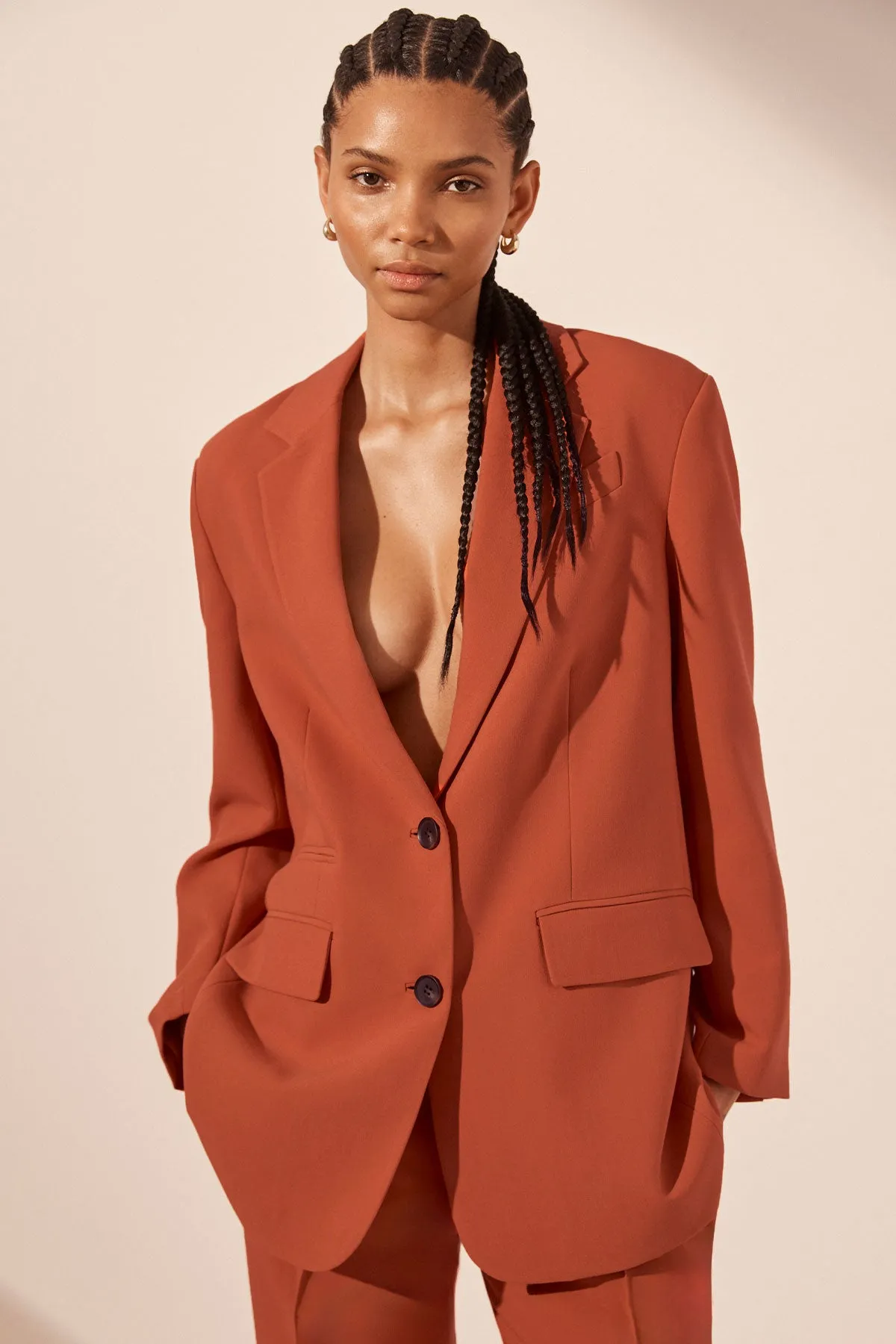 Irena Oversized Blazer - Brick Orange