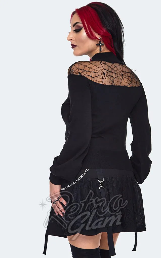 Jawbreaker Spiderweb Lace Black Sweater