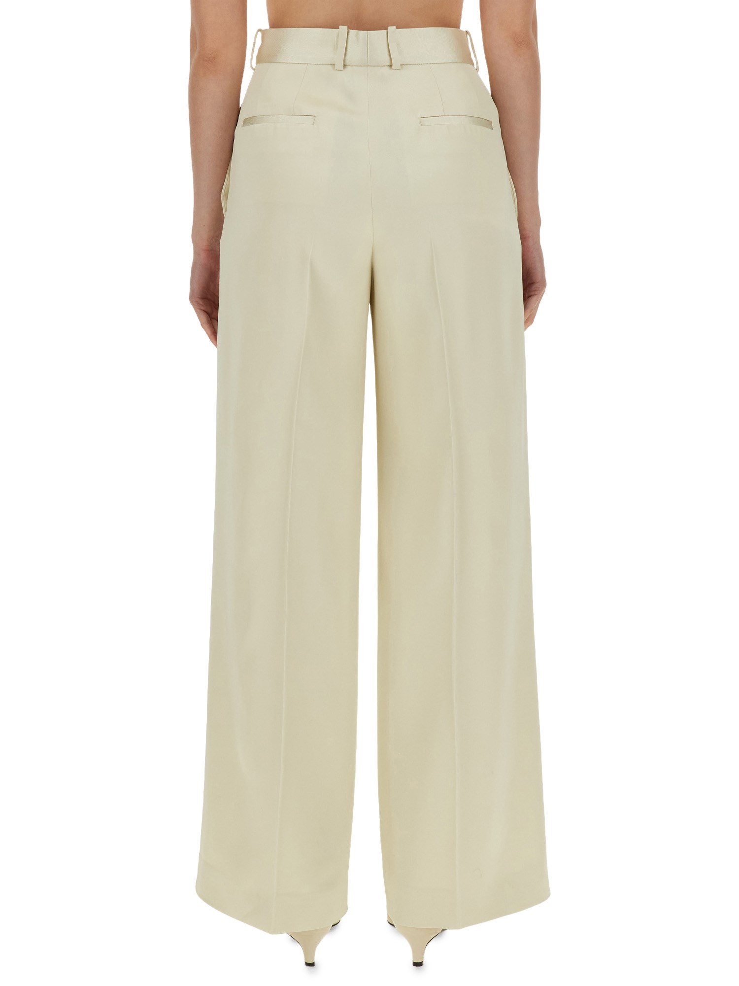 JIL SANDER    VISCOSE AND SILK TAILORED PANTS